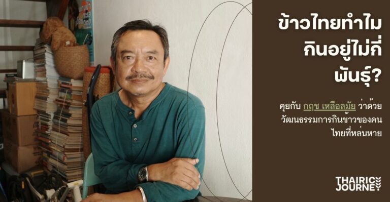 ข้าวไทยทำไมกินกันอยู่ไม่กี่พันธุ์? คุยกับกฤช เหลือลมัย ว่าด้วยวัฒนธรรมการกินข้าวของคนไทยที่หล่นหาย